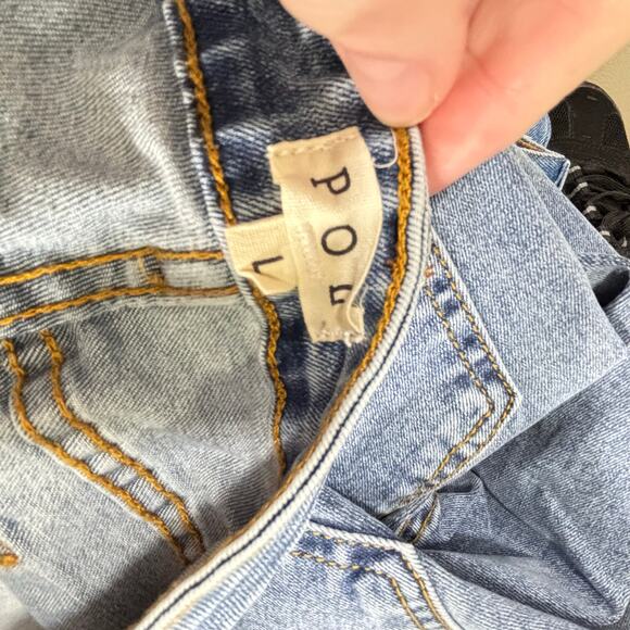 POL Distressed Cropped Jeans Silver Ring Hem Women’s Size Large - Picture 9 of 10